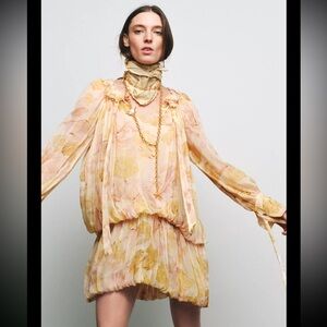 Zara Ruffled Floral Blouse in Soft Pastels